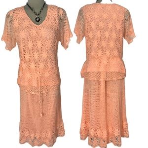 *NEW* Crochet Knit Hand Made Skirt and Blouse Size XL